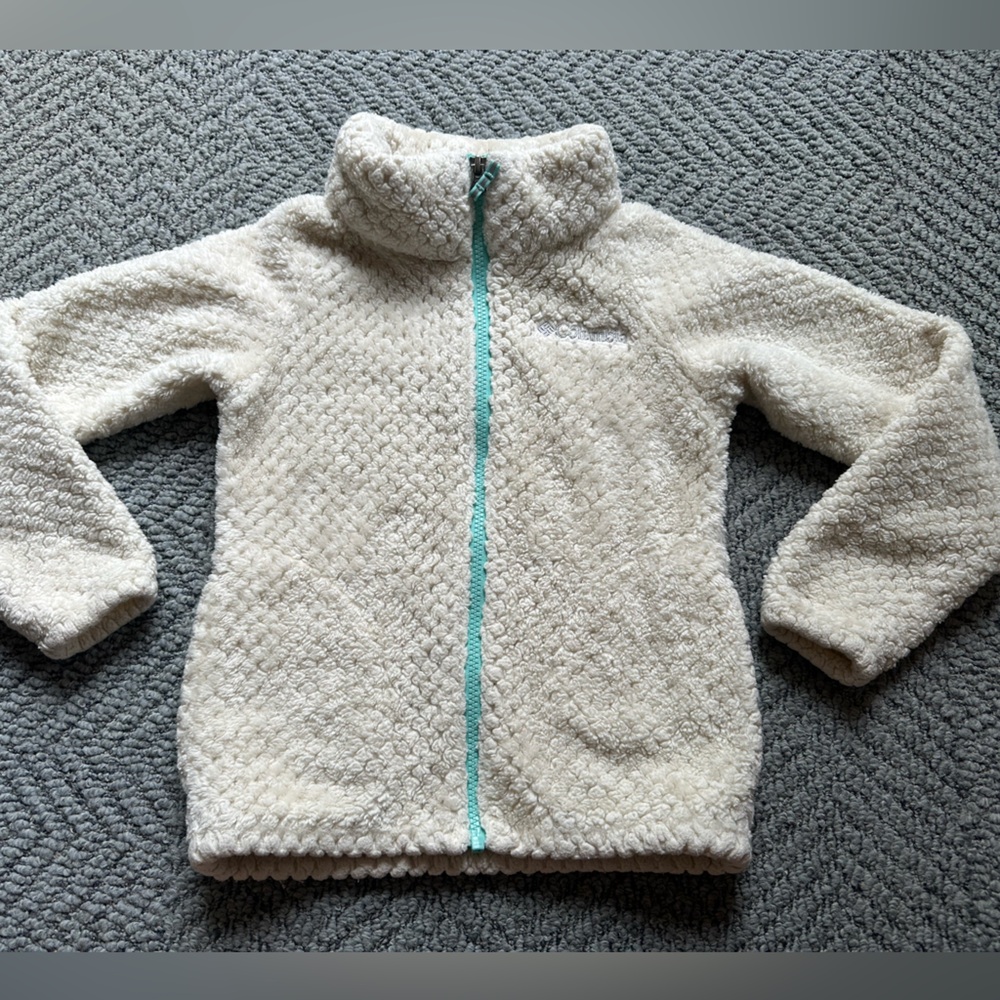 Columbia Youth Girls Small (size 8) Sherpa Fleece Full Zip Jacket Cream
